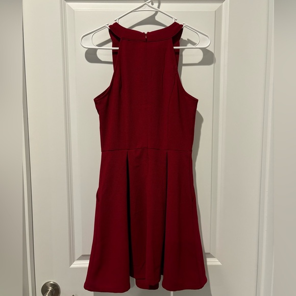 Red Cage-Front Fit & Flare Dress - Picture 2 of 2